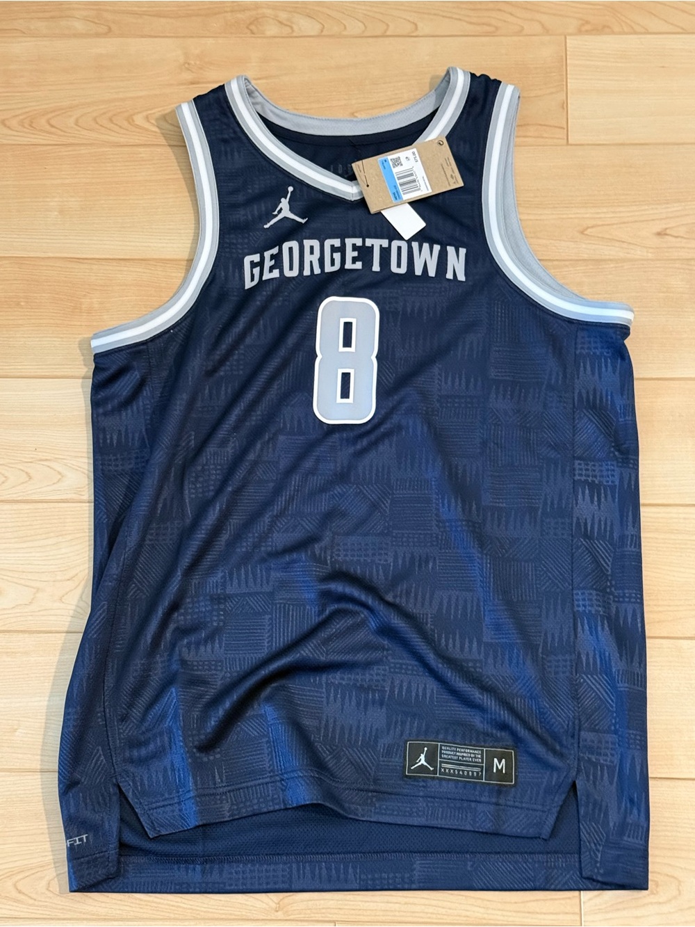 Jordan Navy Blue Georgetown Basketball Tank with Grey Trim